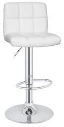 Sgabello con Alzata a Gas e Seduta Girevole in Similpelle Motti Houston Bianco