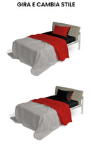 Set Lenzuola Sopra Sotto e Federe Doubleface Rosso\/Nero