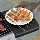 Barbecue a Gas GPL 2 Fuochi 2,8kW in Acciaio con Ruote e Mensole Nero