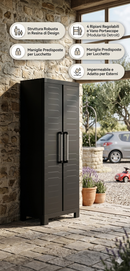 Armadio in Resina 4 Ripiani 65x45x182 cm Keter Detroit Portascope Nero