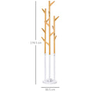 Appendiabiti da Terra 30,5x30,5x174,5 cm in Metallo e Bambù Legno e Bianco