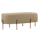 Pouf Poggiapiedi 97x39x40 cm in Tessuto Kate Beige