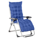 Sedia Sdraio Pieghevole Reclinabile Imbottita 90x65x110 cm in Metallo e Poliestere Blu