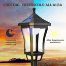 Lampione da Giardino con 6h Autonomia e Ancoraggio a Terra 15x15x127 cm in ABS e Policarbonato Nero
