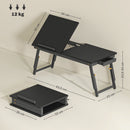 Supporto Monitor Inclinabile e Regolabile 83,5x33x23,5-34 cm con Cassetto Laterale in Legno Nero      