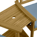 Panchina da Giardino Coppia di Sedute con Tavolino 164x59x87 cm in Legno con Cuscino Grigio 