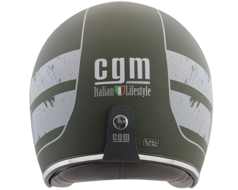 Casco Jet per Scooter Occhiale Interno CGM Savana 133L Verde Opaco
