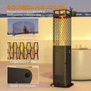 Stufa a Pellet da Esterno Potenza 6,86Kw con Base Antiscivolo Tubo in Vetro e Rete in Metallo Nero      