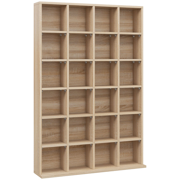 Mobile Porta CD 89x20x130.5 cm con Ripiani Regolabili per 456 CD o 336 DVD 24 Scomparti in Legno acquista