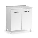 Base cucina 80x50x85H cm due ante bianco frassinato