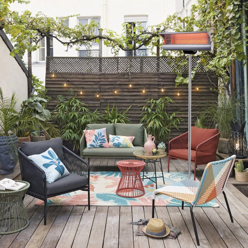 Stufa da Esterno Lampione Riscaldatore su Palo 218x60x60 cm 2000W Sined  Grigio