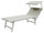 Garten-Sonnenliege 185 x 61 x 39,5 cm, weißes Aluminium und graues Textilene-Gestell