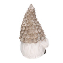 Gnomo resina grigio seduto con led cm Ø21,5xh36,5