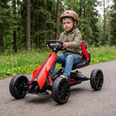 Go Kart Elettrico per Bambini 3-8 Anni 12V 3-5 km/h con Cintura di Sicurezza Capacità 30 kg Rosso      