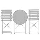 Set Tavolino e 2 Sedie Pieghevoli da Giardino in acciaio Dalia grigio