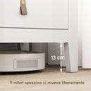 Cassettiera per Camera da Letto a 6 Cassetti 120x40x78 cm con Maniglie in Finta Pelle in Legno Bianco  