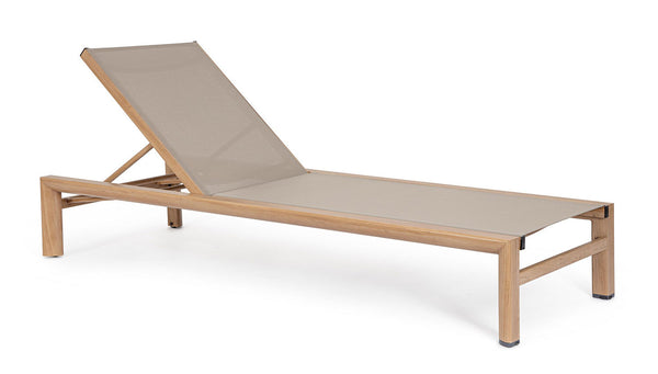 Lettino Prendisole da Esterno 74x200x98-32h cm Schienale a 4 Posizioni in Alluminio e Textilene Skipper Naturale online