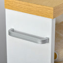 Mobiletto a Colonna da Bagno Portaoggetti 50x13x67,5 cm con Ruote in Legno  Bianco