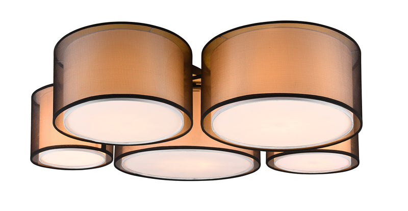 Plafoniera da Interno Attacco E27 in Metallo Nero Opaco