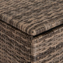 Baule da Esterno in Rattan PE e Acciaio con Fodera Interna 75x75x70 cm Nero e color Sabbia 
