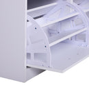 Divanetto Scarpiera 3 Scomparti con Cuscino Bianco 94.5x57x30 cm 