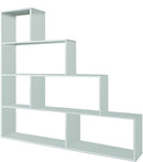 Libreria di Design 145x29x145 cm Scaffale in Legno Bianco Lucido