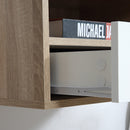Set 2 Comodini Sospesi 45x35x27,5 cm con Cassetto e Ripiano Bianco