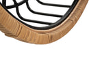 Mensola Rotonda da Parete 72,5x18x65 cm in Metallo e Rattan