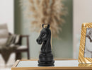 Statua Cavallo Nero e Oro 10,5x8,5x19 cm in Poliresina