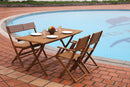 Panchina Pieghevole 2 Posti da Giradino 88x53x92 cm in Legno Naturale