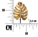 Porta Chiavi da Muro Leaf 11x3,5x16 cm in Poliresina e Ferro Oro e Nero