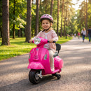 Moto Elettrica per Bambini 1,5-3 Anni Licenza Piaggio Mini Vespa GTS 66,5x38x52 cm 6 V con Batteria al Litio 2,5 km/h Max 25 kg Rosa      