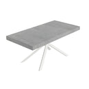  Tavolo Allungabile 180-440x90x74 cm Niket Cemento Gambe Bianche