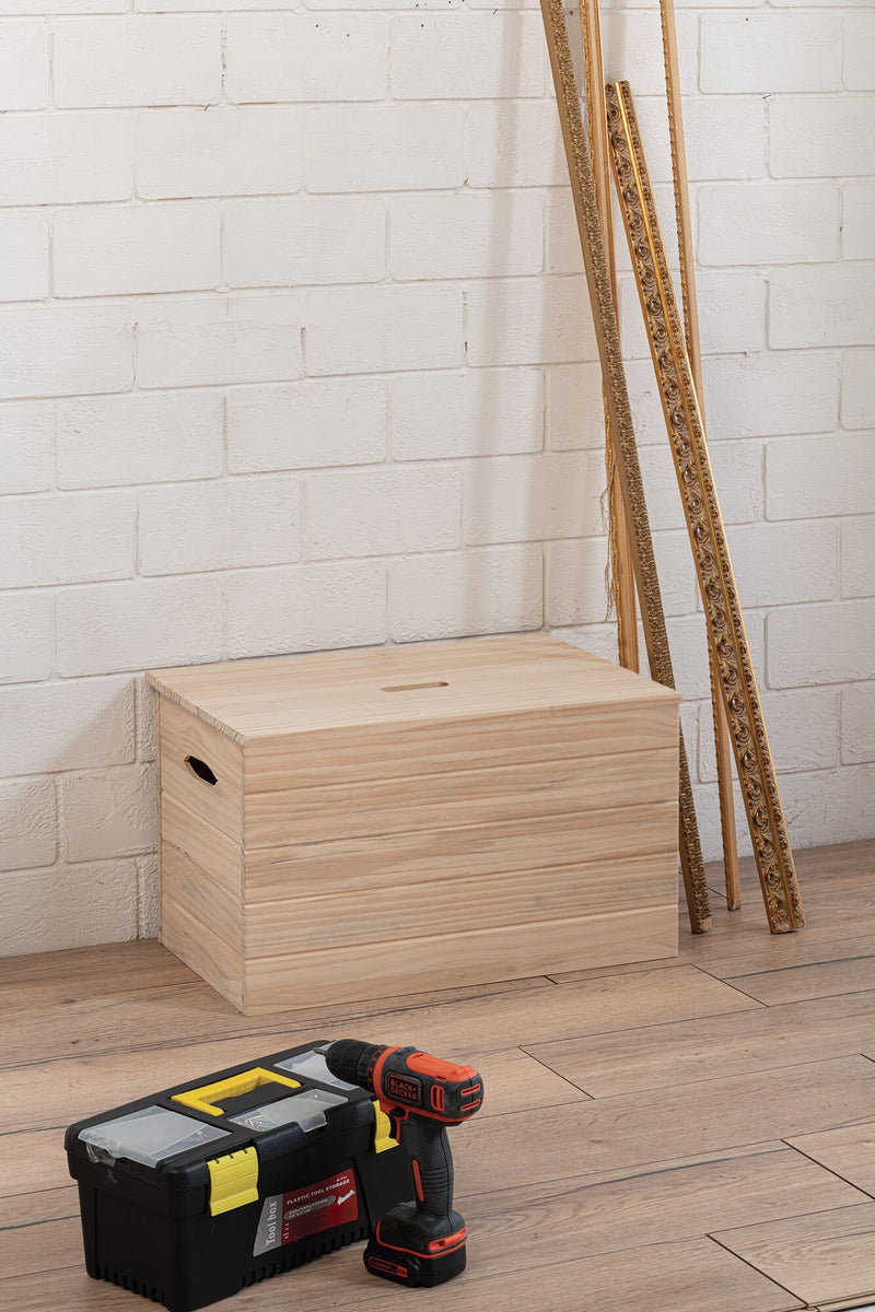 Cassapanca Baule in Legno 80x35x35 cm Panda