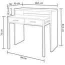 Scrivania Consolle Estensibile 99x36/70x88 cm 2 Cassetti Bianco e Rovere