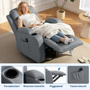 Poltrona Reclinabile Massaggiante e Riscaldata 82x99x103 cm 8 Punti Massaggio con Telecomando in Pelle PU Grigio Chiaro      