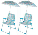 Set 2 Sedie Mare Spiaggine Pieghevoli per Bambini con Ombrello Soriani Oxford Unicorno