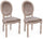 Set 2 Sedie 48x46x96h cm Mathilde Tortora