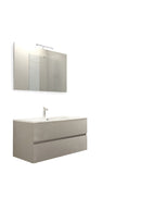 Mobile da Bagno Sospeso con Lavabo 100 cm e Specchio Bali Light Tortora      