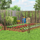 Recinzione per Giardino 250x31x103,5 cm a Larghezza Regolabile in Metallo e Alluminio Marrone      