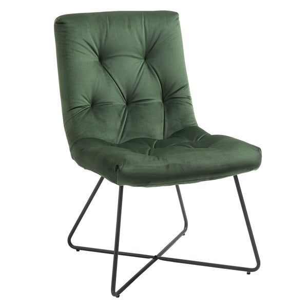 Gepolsterter Stuhl 55x75x90 cm in grünem Stoff prezzo