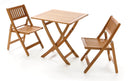 Set Tavolo e 2 Sedie Pieghevoli da Giardino in Legno
