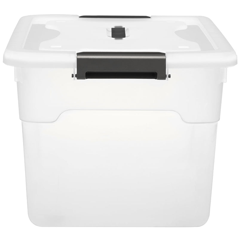 Set 4 Scatole Contenitori Salvaspazio Porta Oggetti da 30L Portaoggetti in Plastica Trasparente