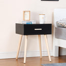 Comodino 1 Cassetto in Legno 42x35x53 cm Toby Nero