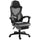 Sedia da Gaming Ergonomica con Schienale Reclinabile e Poggiapiedi Retrattile in Tessuto Grigio