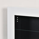 Camino a Bioetanolo da Parete 120x15x40 cm con 3 Serbatoi da 1L e Copertura 20m² in Acciaio e Vetro Bianco      