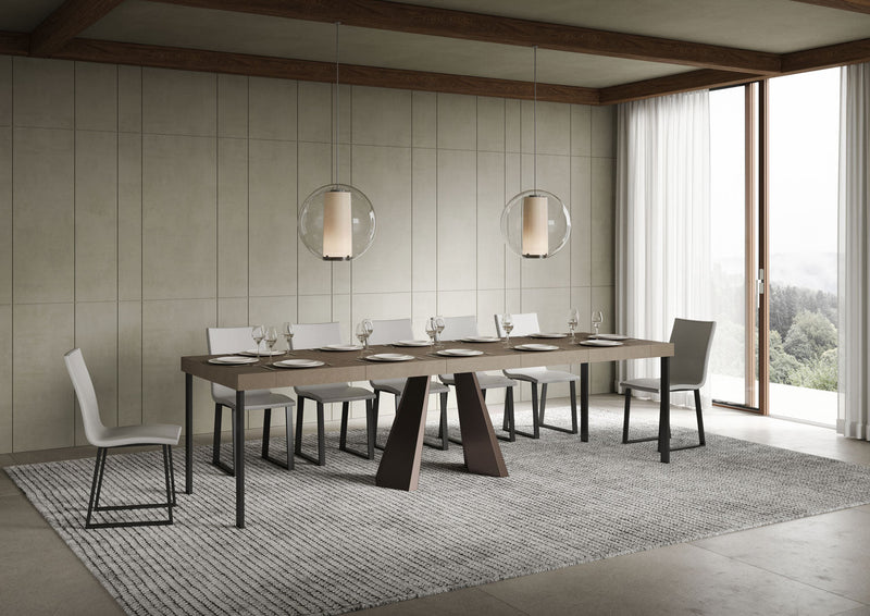 Consolle Allungabile 90-300x40x77 cm Diamante Premium Tortora Telaio Orso 