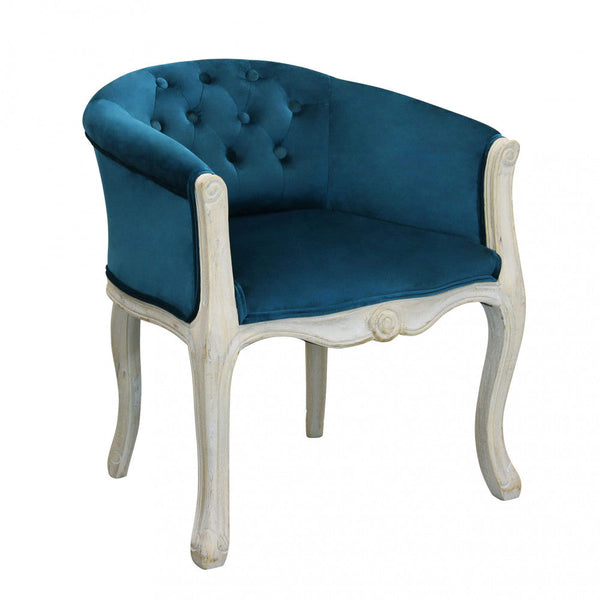 Coreen Sessel in Blue Velvet 61x61x71 h cm in Blue Wood prezzo