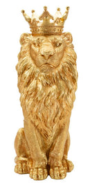 Decorazione Re Leone Shant 30x42x74 cm in Resina Oro      