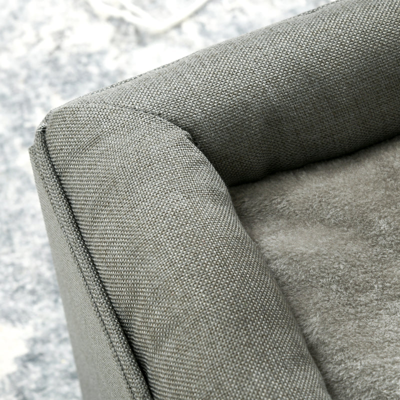 Cuccia a Casetta per Gatti a 2 Livelli 36,5x36,5x33 cm con Cuscino in Peluche in MDF e Poliestere Verde 